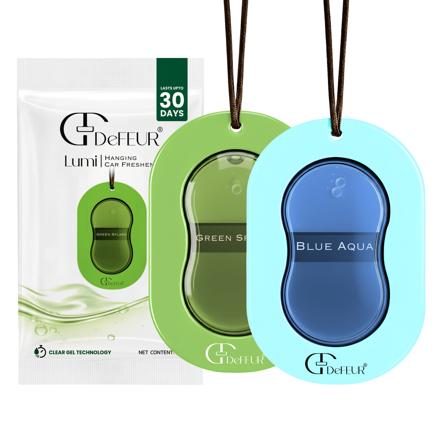 Fresh combo pack with Green Splash and Blue Aqua fragrances.